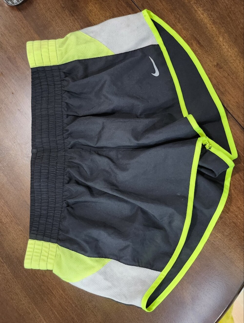 Nike Dry Fit Black And Neon Yellow‎ Lined Shorts
